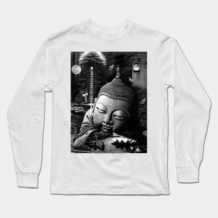 Sleeping Buddha Meditation Mindfulness Yoga Gift Lotus Peace Long Sleeve T-Shirt